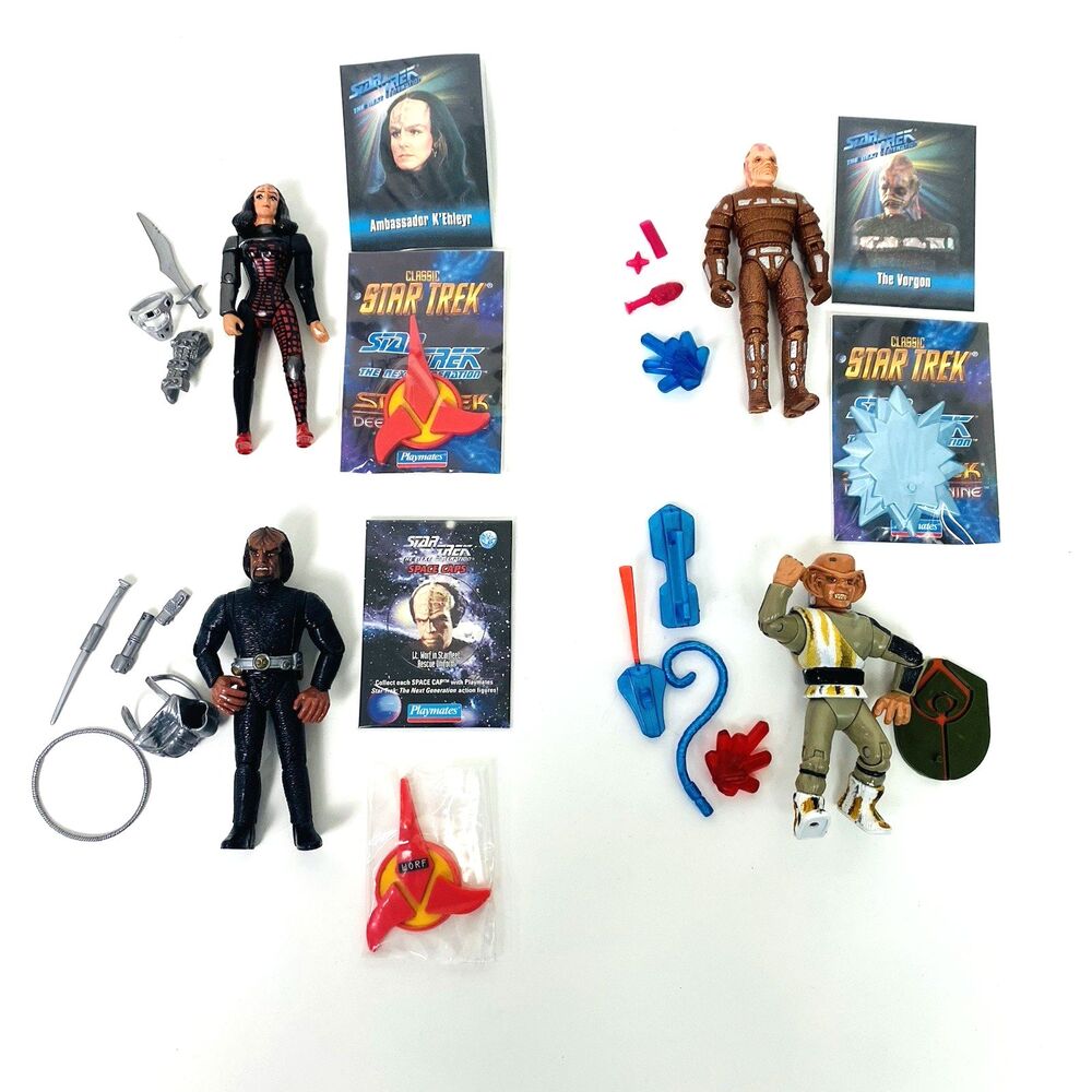 Star Trek Toy Action Figure Lot: Ambassador K'Ehleyr, The Vorgon, Worf & Ferengi